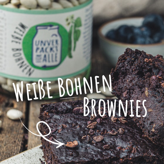 brownies vor weiße bohnen mehrwegglas