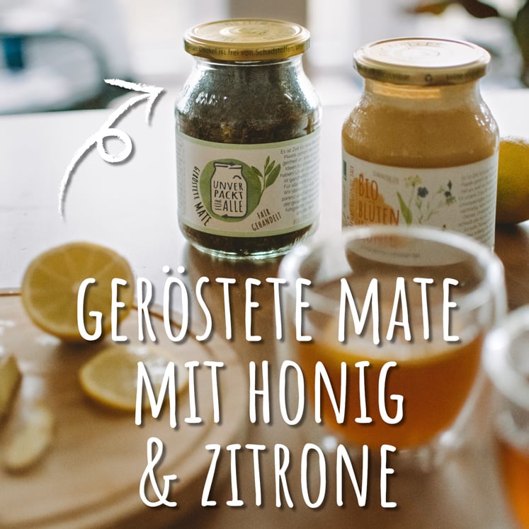 mate und honig mehrweggläser mit zitrone